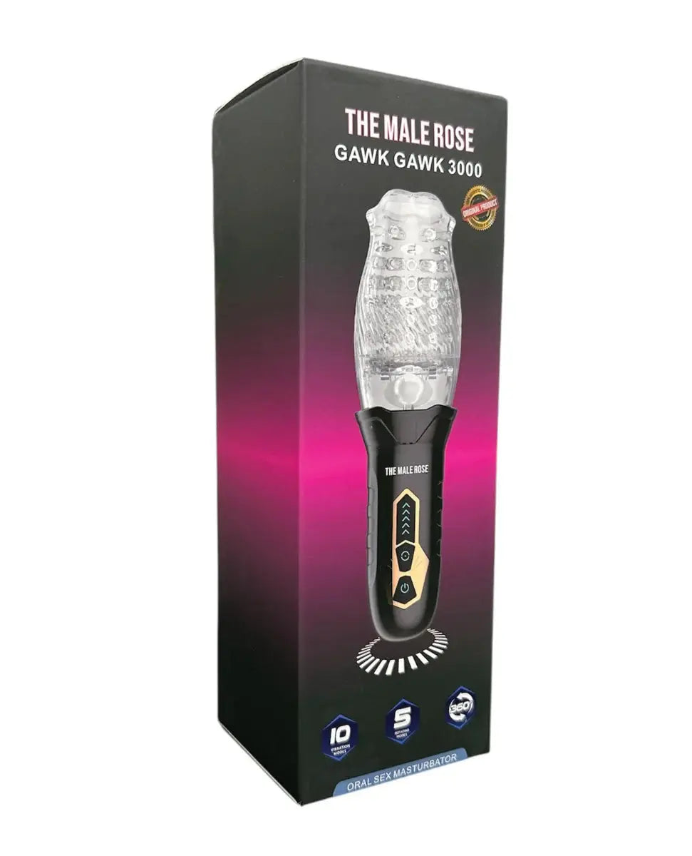 The Male Rose (Original) Gawk Gawk 3000 Rotating Blow Job Simulator - Black Evolved Novelties INC
